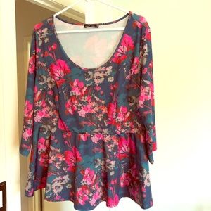 Floral peplum top
